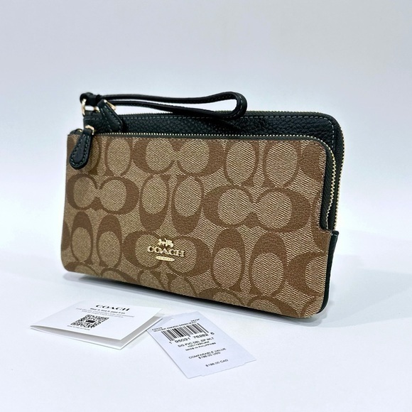 Coach Brown and Black Wristlet - Picture 1 of 9